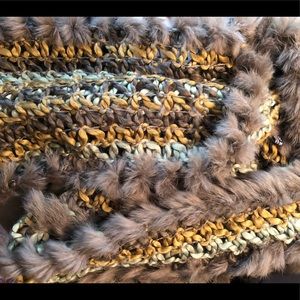 Luxurious Italian scarf with rabbit hair. 72”x5.5”.